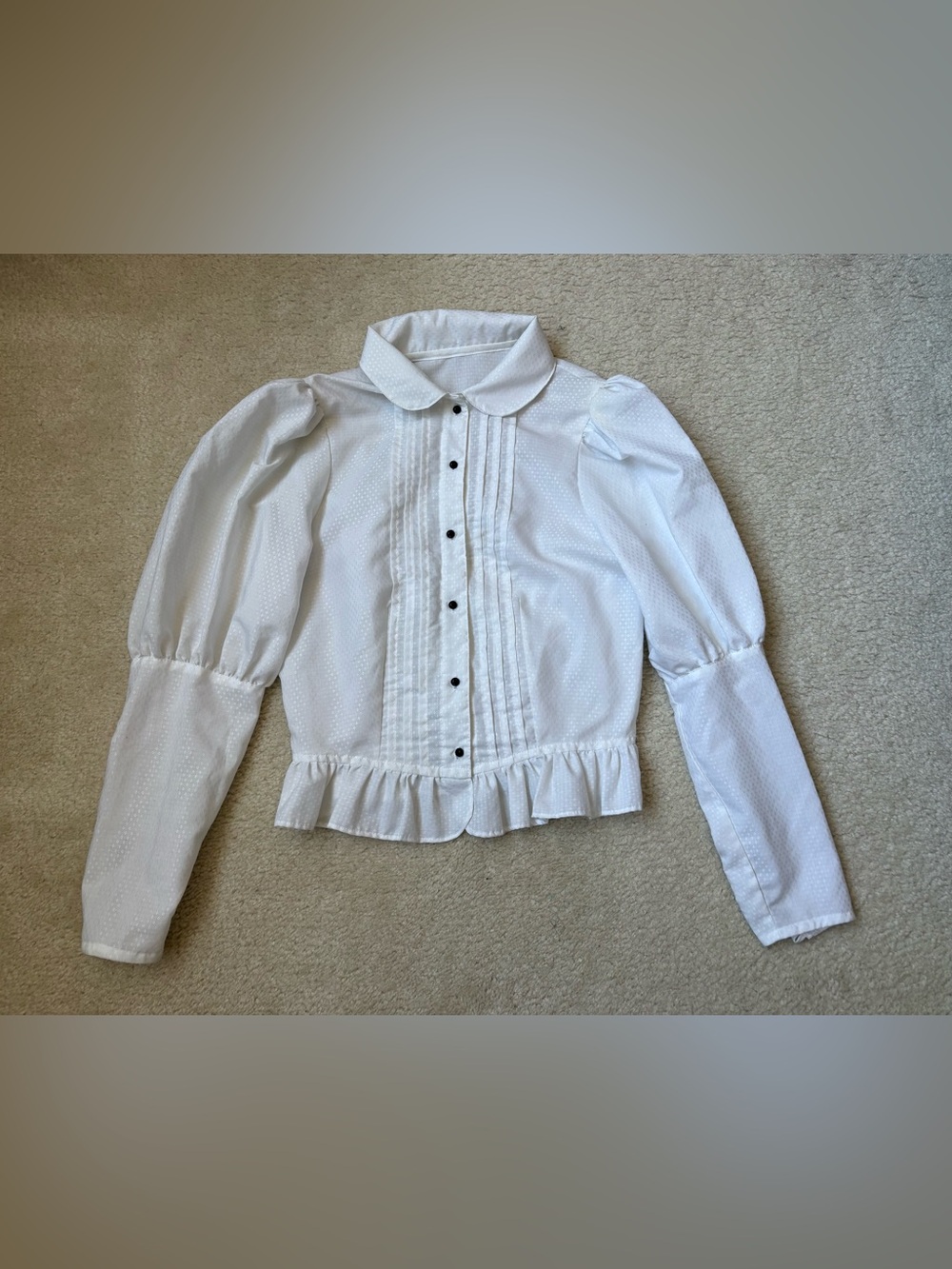 Vintage Edwardian Victorian cottagecore renfaire blouse peter pan collar sz XS